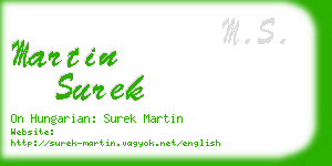 martin surek business card